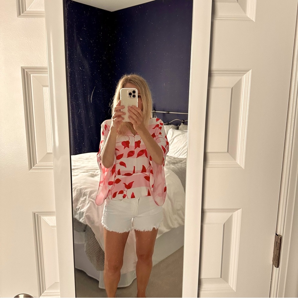 Anna Cate Red and White Women's Blouse
